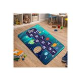 EJOYA Kişiye Özel Uzay Temalı Seksek Tasarımlı Puzzle Keçe Halı, 116277