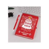 Ejoya Kişiye Özel Yeni Yıl Dilekleri Yılbaşı Ağacı Kırmızı Defter Kalem Seti 91727