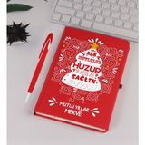 Ejoya Kişiye Özel Yeni Yıl Dilekleri Yılbaşı Ağacı Kırmızı Defter Kalem Seti 91727