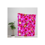 EJOYA Modern Desenli Polar TV Battaniyesi Pembe 100x150 cm Tek Kişilik, 92988