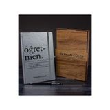 EJOYA Öğretmenlere Özel Ahşap Kutuda Defter Kalem Hediye Seti 110588 (Gümüş)