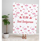 Ejoya Sevgililer Gününe Özel Harfli Tv Battaniyesi 93733 - 100 x 150 cm - Pembe