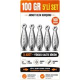 Ek Av Ekipmanları 100 gr Armut Olta Kurşunu 5 Li Set Kurşun Materyal ile Dayanıklı Yapı