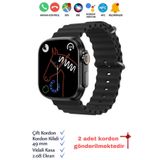 Ekalitem Apple iPhone 7 Plus, 8 Plus Uyumlu Çocuk Yetişkin Siyah Akıllı Saat Watch 8 Son Tasarım T900 Ultra