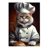 Ekart Aşçı Kedi Hediyelik Ahşap Tablo 35 cm x 50 cm