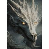Ekart Beyaz Ejderha Hediyelik Ahşap Tablo 35 cm x 50 cm