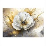 Ekart Beyaz Gelincik Çiçeği Art Mdf Tablo 50 cm x 70 cm