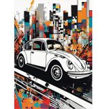 Ekart Beyaz Kaplumbağa Araba Art Mdf Poster 35 cm x 50 cm