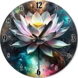 Ekart Beyaz Lotus Çiçeği Akarlı Duvar Saati