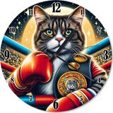 Ekart Boksör Kedi Dekoratif Duvar Saati