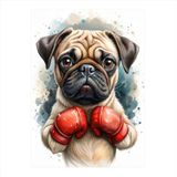 Ekart Boksör Pug Köpek Hediyelik Ahşap Tablo 50 cm x 70 cm