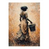 Ekart Boya Yapan Kadın Desenli Mdf Tablo 50 cm x 70 cm