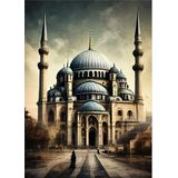 Ekart Cami Gazete Fon Hediyelik Ahşap Tablo 50 cm x 70 cm