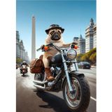 Ekart Chopper Motor Süren Köpek Model Mdf tablo 35 cm x 50 cm