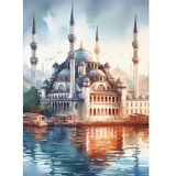 Ekart Deniz Kenarında Camii Modern Mdf Tablo 35 cm x 50 cm