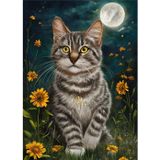 Ekart Dolunay Ve Kedi Hediyelik Ahşap Tablo 35 cm x 50 cm