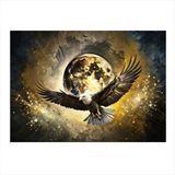 Ekart Dolunay Ve Uçan Kartal Mdf Tablo 35 cm x 50 cm