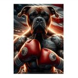 Ekart Dövmeli Boksör Köpek Hediyelik Ahşap Tablo 50 cm x 70 cm