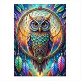Ekart Düş Kapanına Oturan Baykuş Desenli Mdf Tablo 50 cm x 70 cm