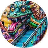 Ekart Ejderha Graffiti Dekoratif Duvar Saati