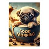 Ekart Fincanın İçindeki Köpek Model Mdf tablo 25 cm x 35 cm