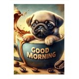 Ekart Fincanın İçindeki Köpek Model Mdf tablo 35 cm x 50 cm