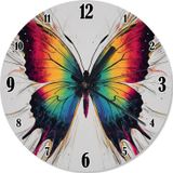 Ekart Gökkuşağı Kelebeği Analog Duvar Saati