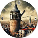 Ekart İstanbul Galata Kulesi Dekoratif Duvar Saati