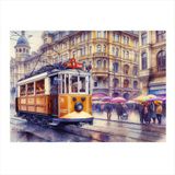Ekart İstanbul Taksim Dekoratif ahşap Tablo 35 cm x 50 cm