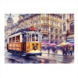 Ekart İstanbul Taksim Dekoratif ahşap Tablo 50 cm x 70 cm
