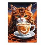 Ekart Kahve Ve Kedi Hediyelik Mdf Tablo 25 cm x 35 cm
