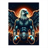 Ekart Kanatlı Boksör Kartal Tasarım Mdf Tablo 50 cm x 70 cm