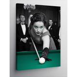 Ekart Kanvas Tablo Bilardo Oynayan Kadın