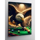 Ekart Kanvas Tablo Bilardo Oynayan Kartal