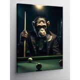 Ekart Kanvas Tablo Bilardo Oynayan Maymun