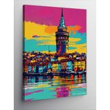 Ekart Kanvas Tablo Pop Art Galata Kulesi