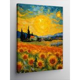 Ekart Kanvas Tablo Van Gogh Tarzı Ayçiçekleri