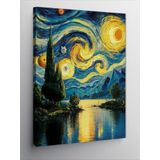 Ekart Kanvas Tablo Van Gogh Tarzı Göl Manzarası