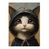 Ekart Kapşonlu Kedi Hediyelik Mdf Tablo 35 cm x 50 cm