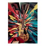 Ekart Karmaşık Renkler Les Paul Gitar Hediyelik Ahşap Tablo 50 cm x 70 cm