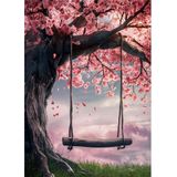 Ekart Kiraz ağacındaki salıncak Hediyelik Ahşap Tablo 25 cm x 35 cm
