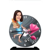 Ekart Kişiye Özel Anne Ve Bebeği Şekilli Masa Saati