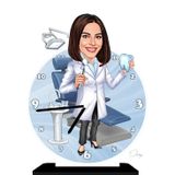 Ekart Kişiye Özel Kadın Diş Doktoru Şekilli Masa Saati