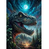 Ekart Korkunç Dinozor Hediyelik Ahşap Tablo 50 cm x 70 cm