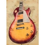 Ekart Les Paul Elektro Gitar Dekoratif Mdf Tablo 25 cm x 35 cm