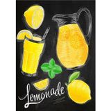 Ekart Limonata Temalı Hediyelik Ahşap Tablo 35 cm x 50 cm
