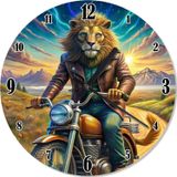 Ekart Motorsiklet Ve Aslan Dekoratif Duvar Saati