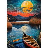 Ekart Nehir Kıyısındaki Sal Hediyelik Ahşap Tablo 25 cm x 35 cm