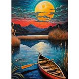 Ekart Nehir Kıyısındaki Sal Hediyelik Ahşap Tablo 50 cm x 70 cm