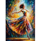 Ekart Pastel Renkler İçindiki Balerin Kadın Hediyelik Ahşap Tablo 35 cm x 50 cm